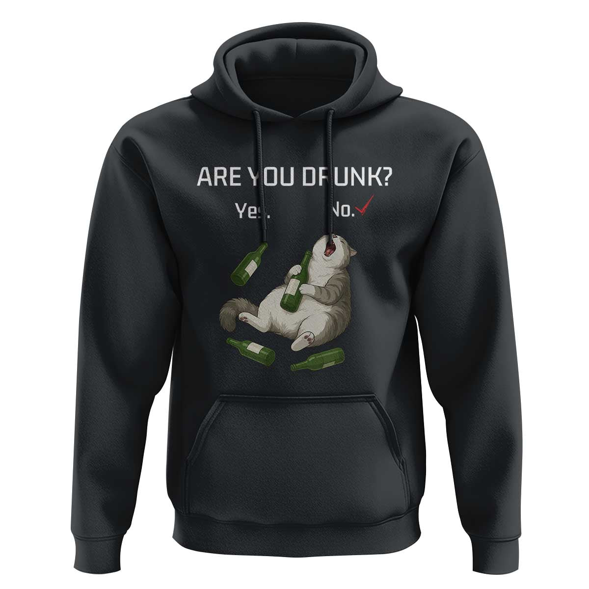Cat Lover Humor Hoodie Are You Drunk Funny Beer Gift - Wonder Print Shop