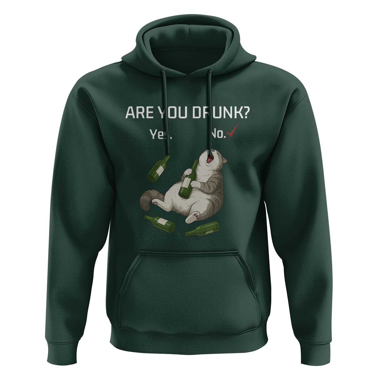 Cat Lover Humor Hoodie Are You Drunk Funny Beer Gift - Wonder Print Shop