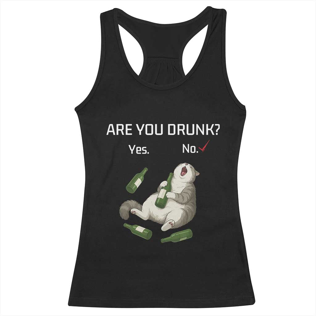 Cat Lover Humor Racerback Tank Top Are You Drunk Funny Beer Gift - Wonder Print Shop
