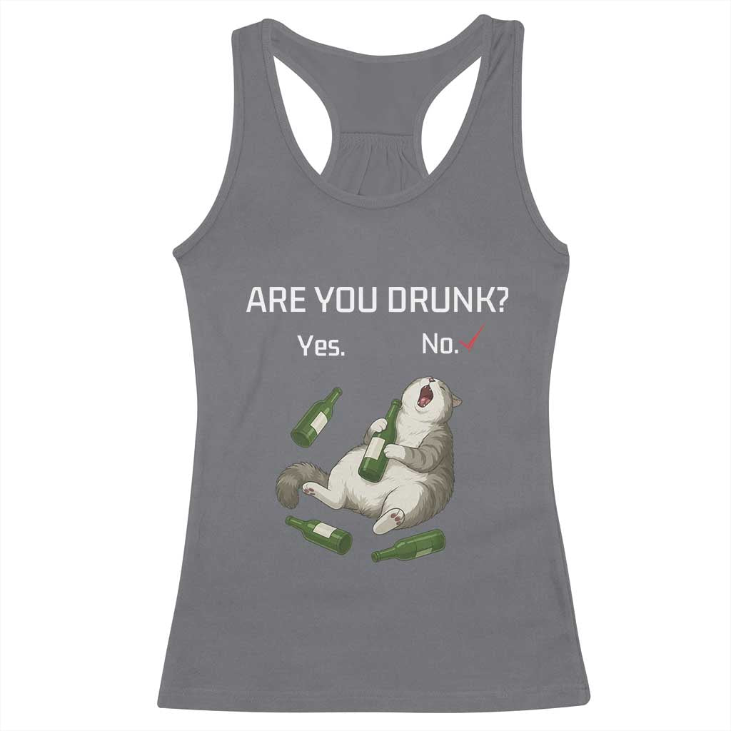 Cat Lover Humor Racerback Tank Top Are You Drunk Funny Beer Gift - Wonder Print Shop