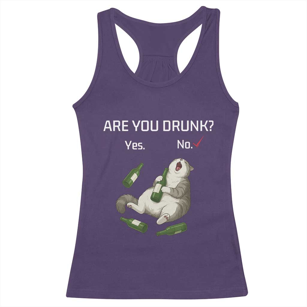 Cat Lover Humor Racerback Tank Top Are You Drunk Funny Beer Gift - Wonder Print Shop