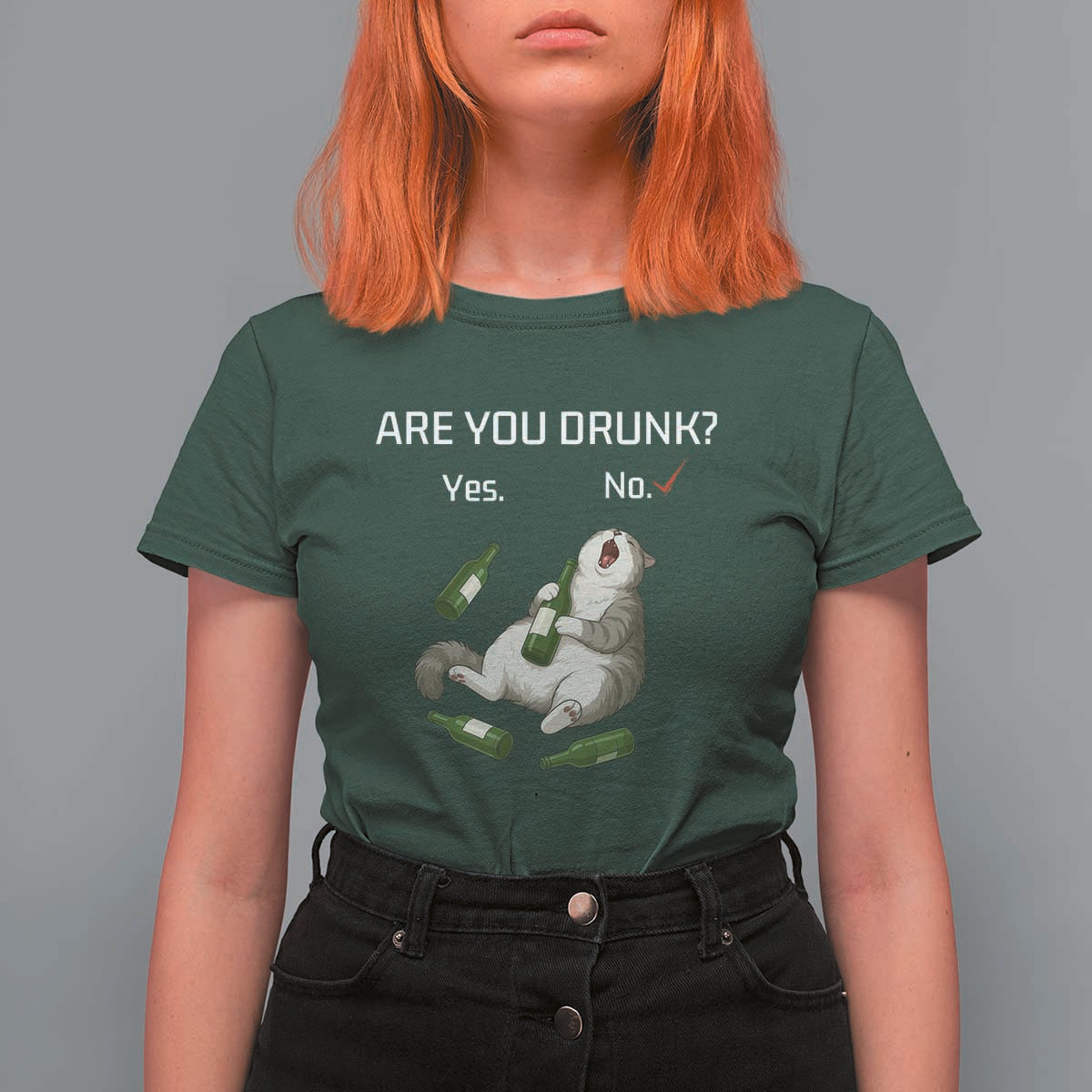 Cat Lover Humor T Shirt For Women Are You Drunk Funny Beer Gift - Wonder Print Shop
