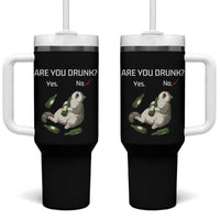 Cat Lover Humor Tumbler With Handle Are You Drunk Funny Beer Gift