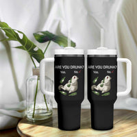 Cat Lover Humor Tumbler With Handle Are You Drunk Funny Beer Gift