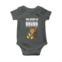 Funny Cat Drinking Beer Baby Onesie You Might Be Drunk - Wonder Print Shop