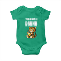 Funny Cat Drinking Beer Baby Onesie You Might Be Drunk - Wonder Print Shop