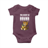 Funny Cat Drinking Beer Baby Onesie You Might Be Drunk - Wonder Print Shop