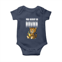 Funny Cat Drinking Beer Baby Onesie You Might Be Drunk - Wonder Print Shop