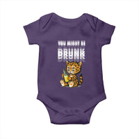 Funny Cat Drinking Beer Baby Onesie You Might Be Drunk - Wonder Print Shop