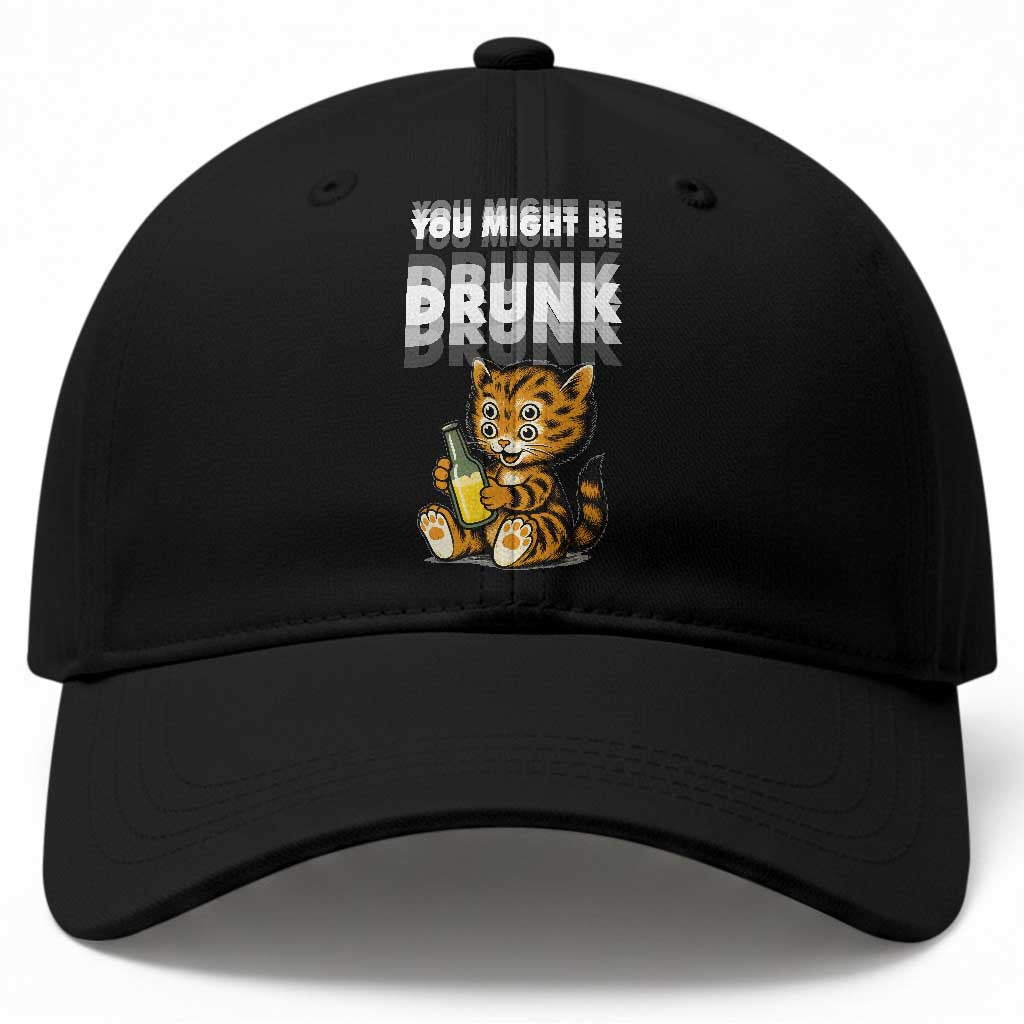 Funny Cat Drinking Beer Baseball Cap You Might Be Drunk