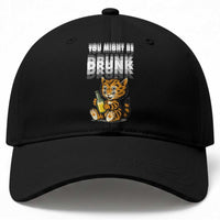 Funny Cat Drinking Beer Baseball Cap You Might Be Drunk