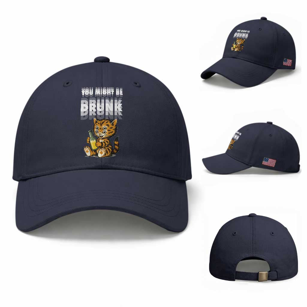 Funny Cat Drinking Beer Baseball Cap You Might Be Drunk