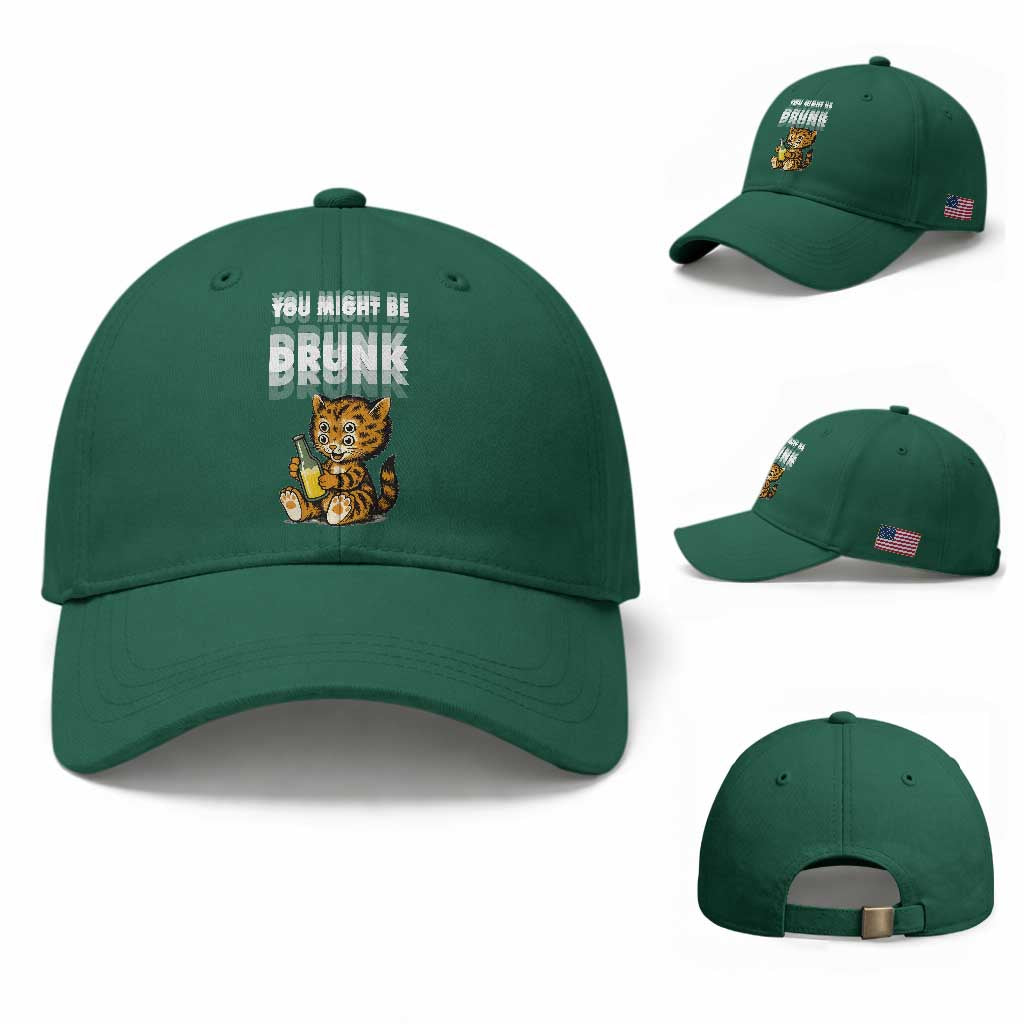 Funny Cat Drinking Beer Baseball Cap You Might Be Drunk