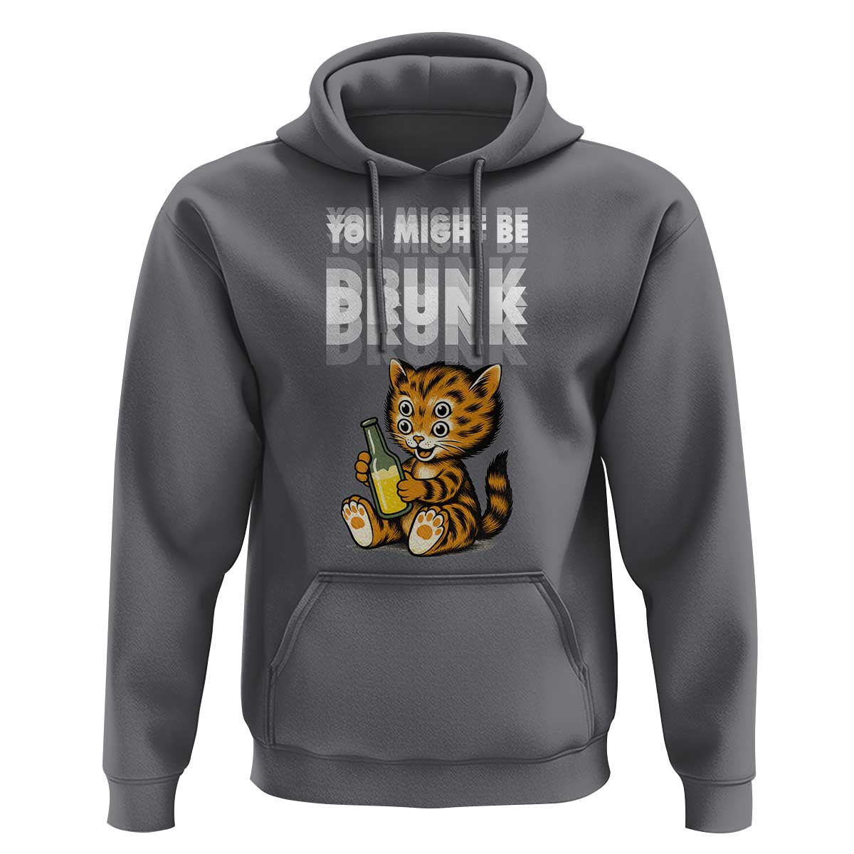 Funny Cat Drinking Beer Hoodie You Might Be Drunk - Wonder Print Shop