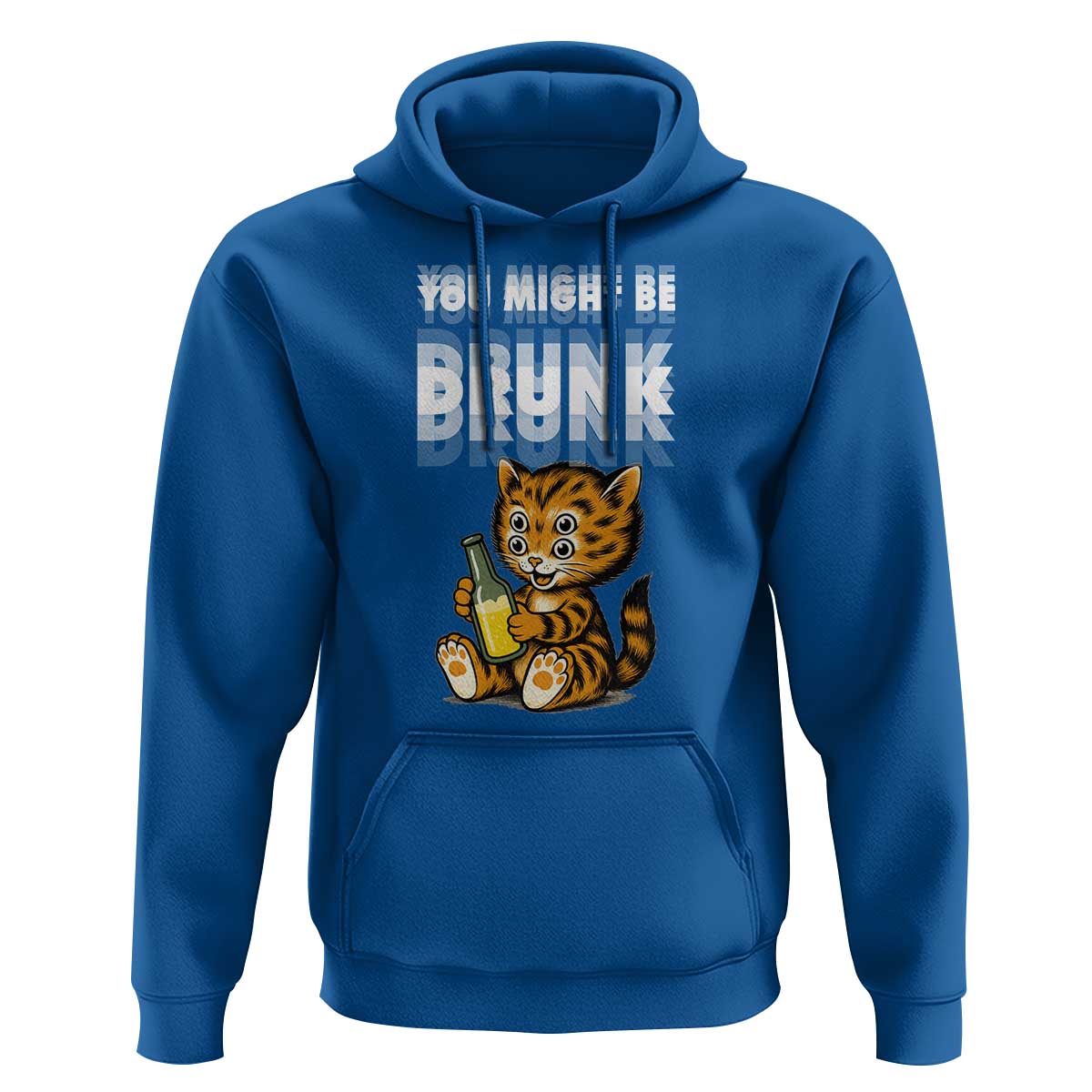 Funny Cat Drinking Beer Hoodie You Might Be Drunk - Wonder Print Shop