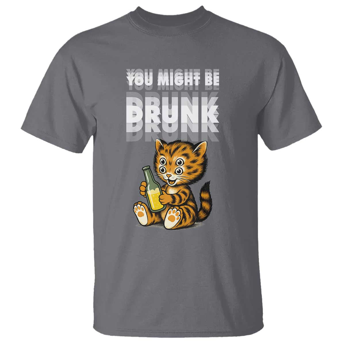 Funny Cat Drinking Beer T Shirt You Might Be Drunk - Wonder Print Shop