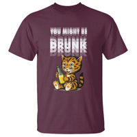 Funny Cat Drinking Beer T Shirt You Might Be Drunk - Wonder Print Shop