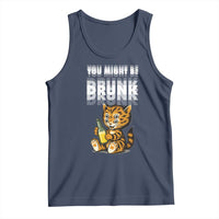 Funny Cat Drinking Beer Tank Top You Might Be Drunk - Wonder Print Shop