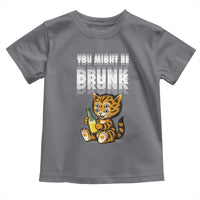 Funny Cat Drinking Beer Toddler T Shirt You Might Be Drunk - Wonder Print Shop