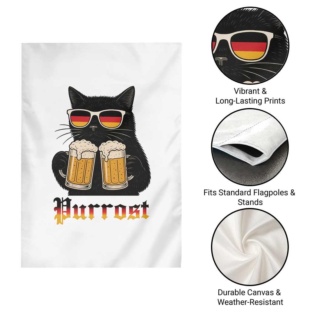 Oktoberfest Prost Cat Drinking Garden Flag Funny Purrost German Beer Gift - Wonder Print Shop