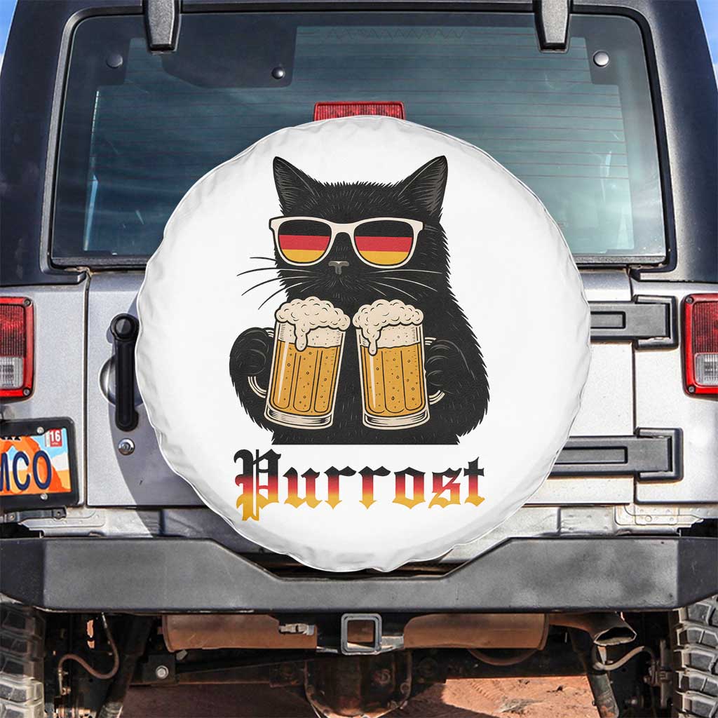 Oktoberfest Prost Cat Drinking Spare Tire Cover Funny Purrost German Beer Gift - Wonder Print Shop