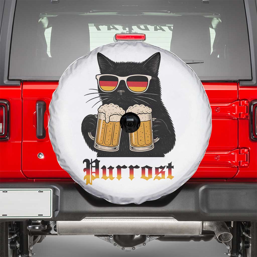 Oktoberfest Prost Cat Drinking Spare Tire Cover Funny Purrost German Beer Gift - Wonder Print Shop