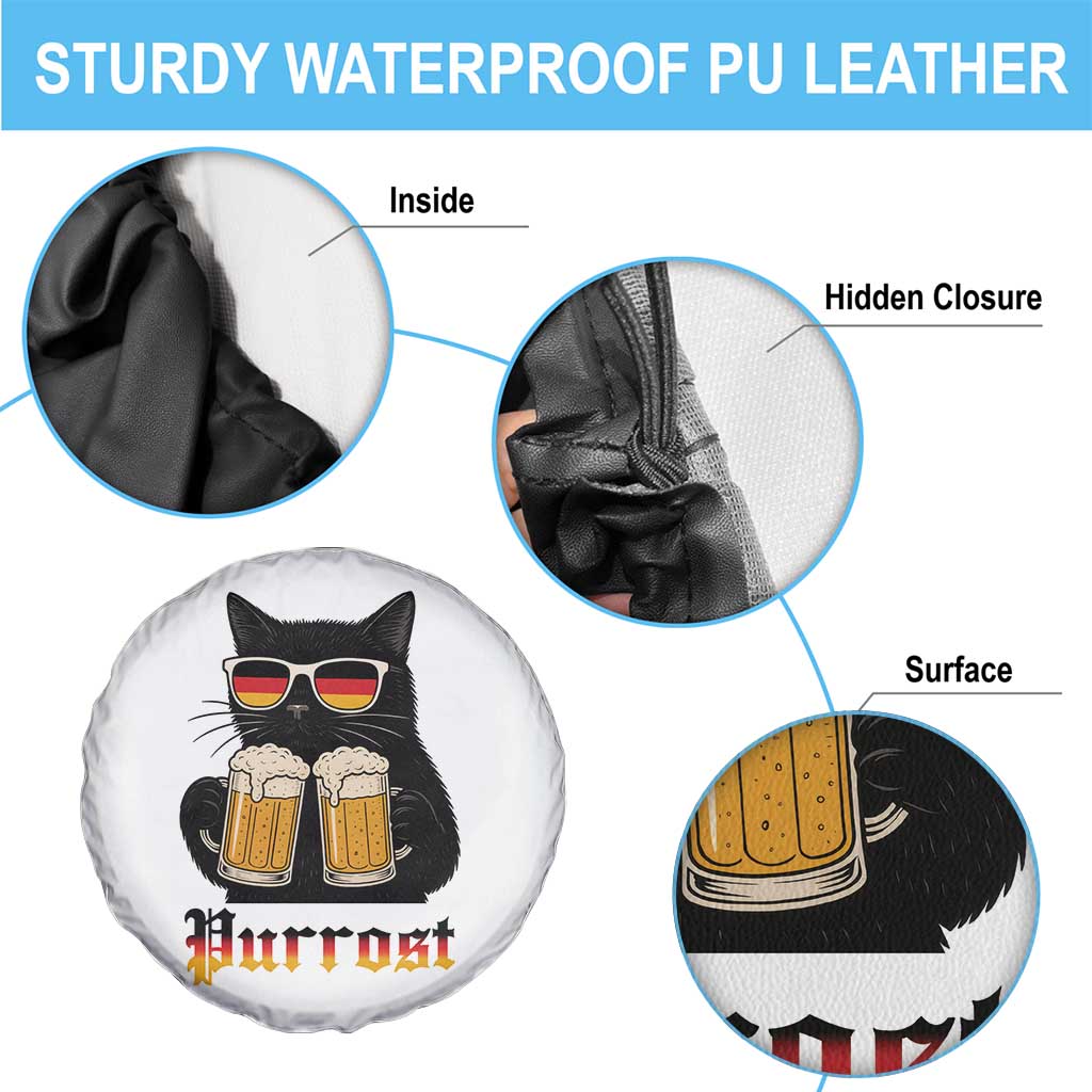 Oktoberfest Prost Cat Drinking Spare Tire Cover Funny Purrost German Beer Gift - Wonder Print Shop