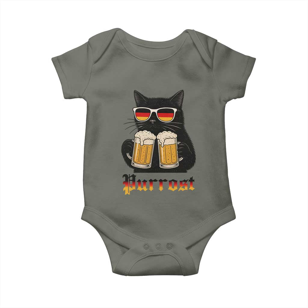 Oktoberfest Prost Cat Drinking Baby Onesie Funny Purrost German Beer Gift - Wonder Print Shop