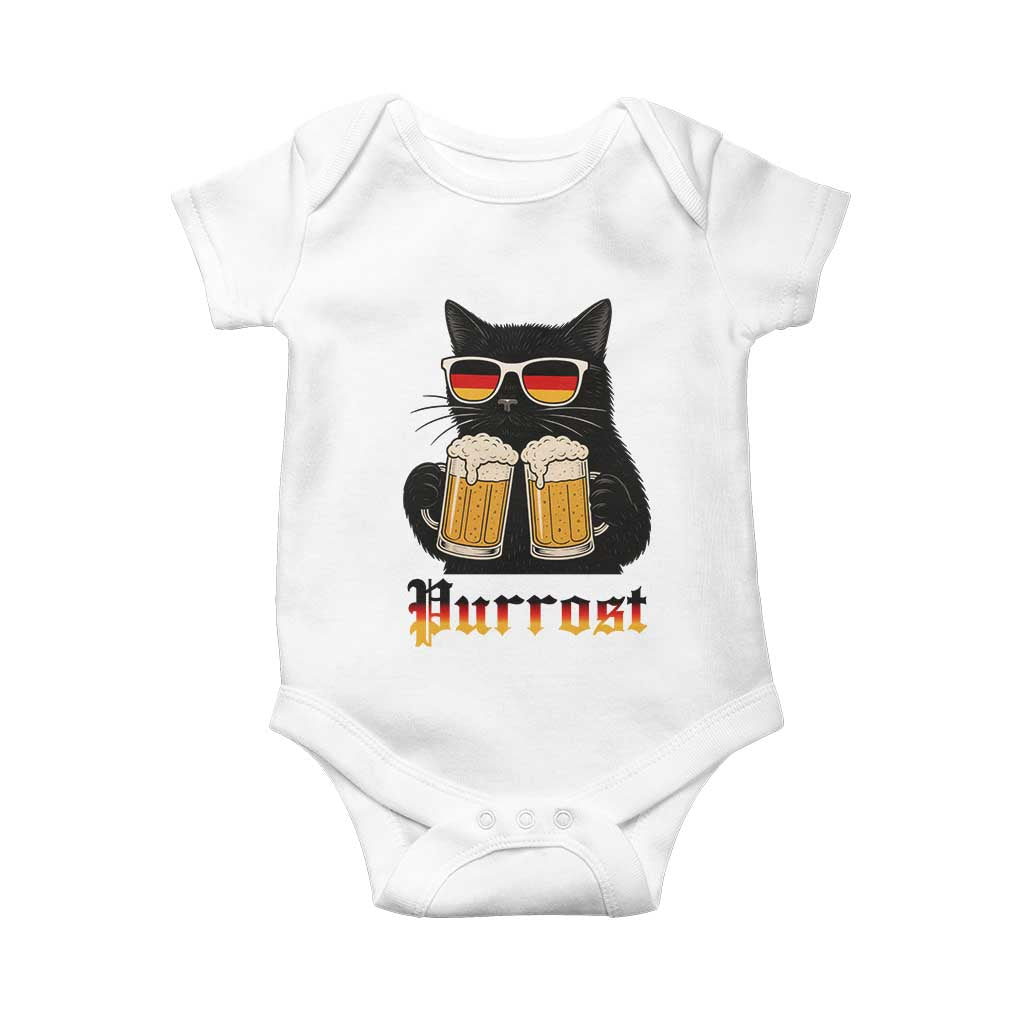 Oktoberfest Prost Cat Drinking Baby Onesie Funny Purrost German Beer Gift - Wonder Print Shop