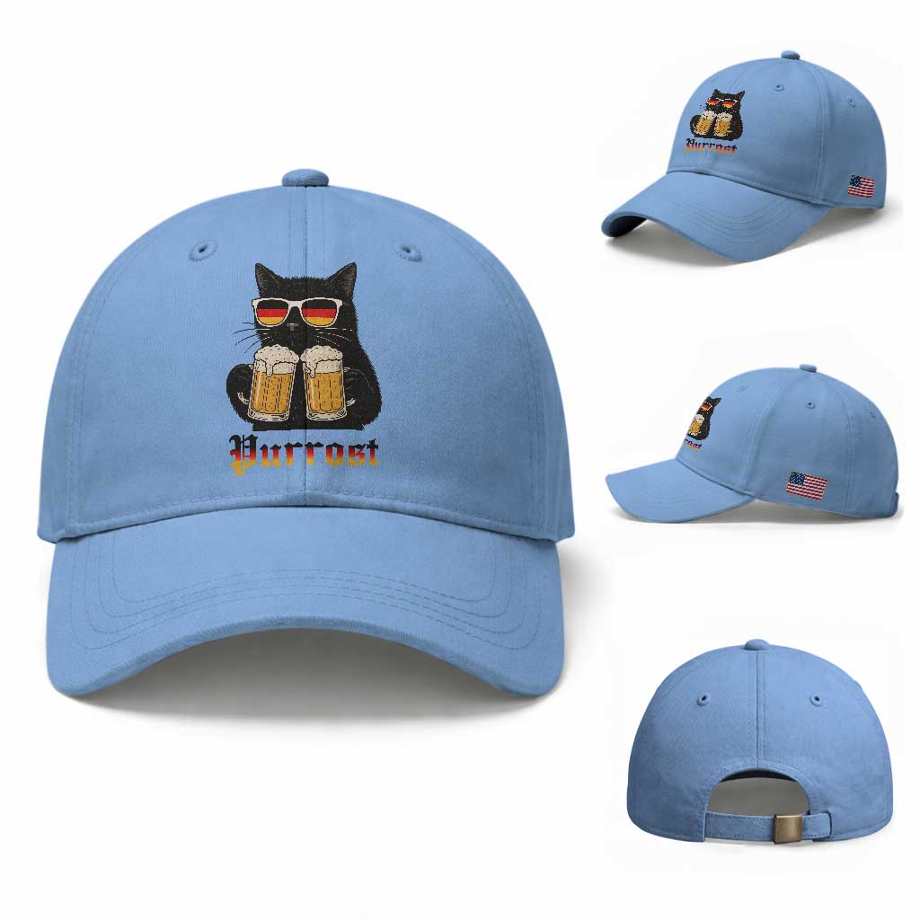 Oktoberfest Prost Cat Drinking Baseball Cap Funny Purrost German Beer Gift