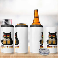 Oktoberfest Prost Cat Drinking 4 in 1 Can Cooler Tumbler Funny Purrost German Beer Gift