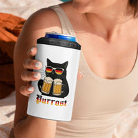 Oktoberfest Prost Cat Drinking 4 in 1 Can Cooler Tumbler Funny Purrost German Beer Gift
