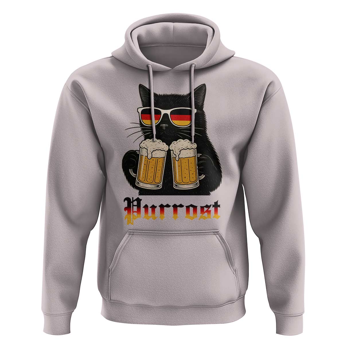 Oktoberfest Prost Cat Drinking Hoodie Funny Purrost German Beer Gift - Wonder Print Shop