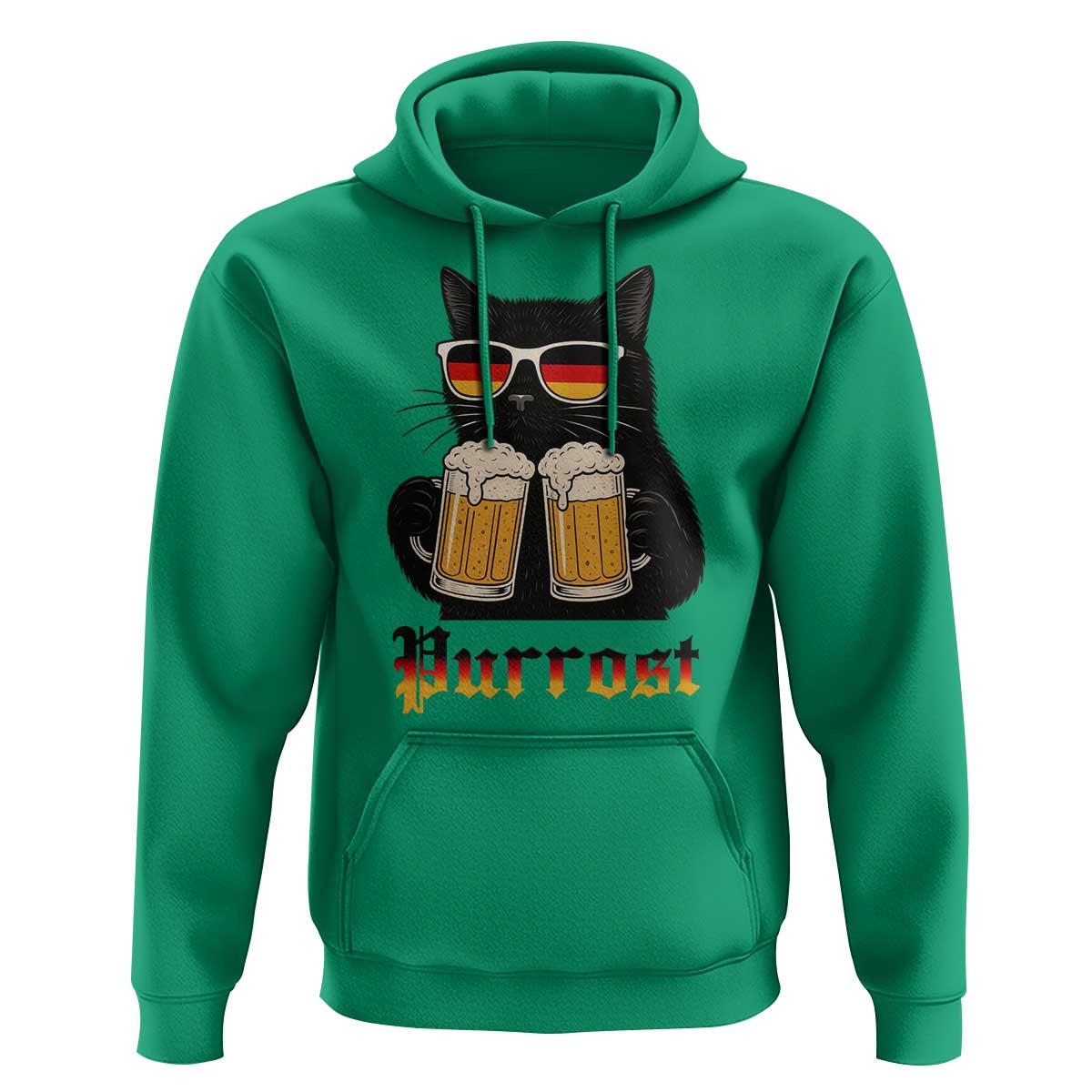 Oktoberfest Prost Cat Drinking Hoodie Funny Purrost German Beer Gift - Wonder Print Shop