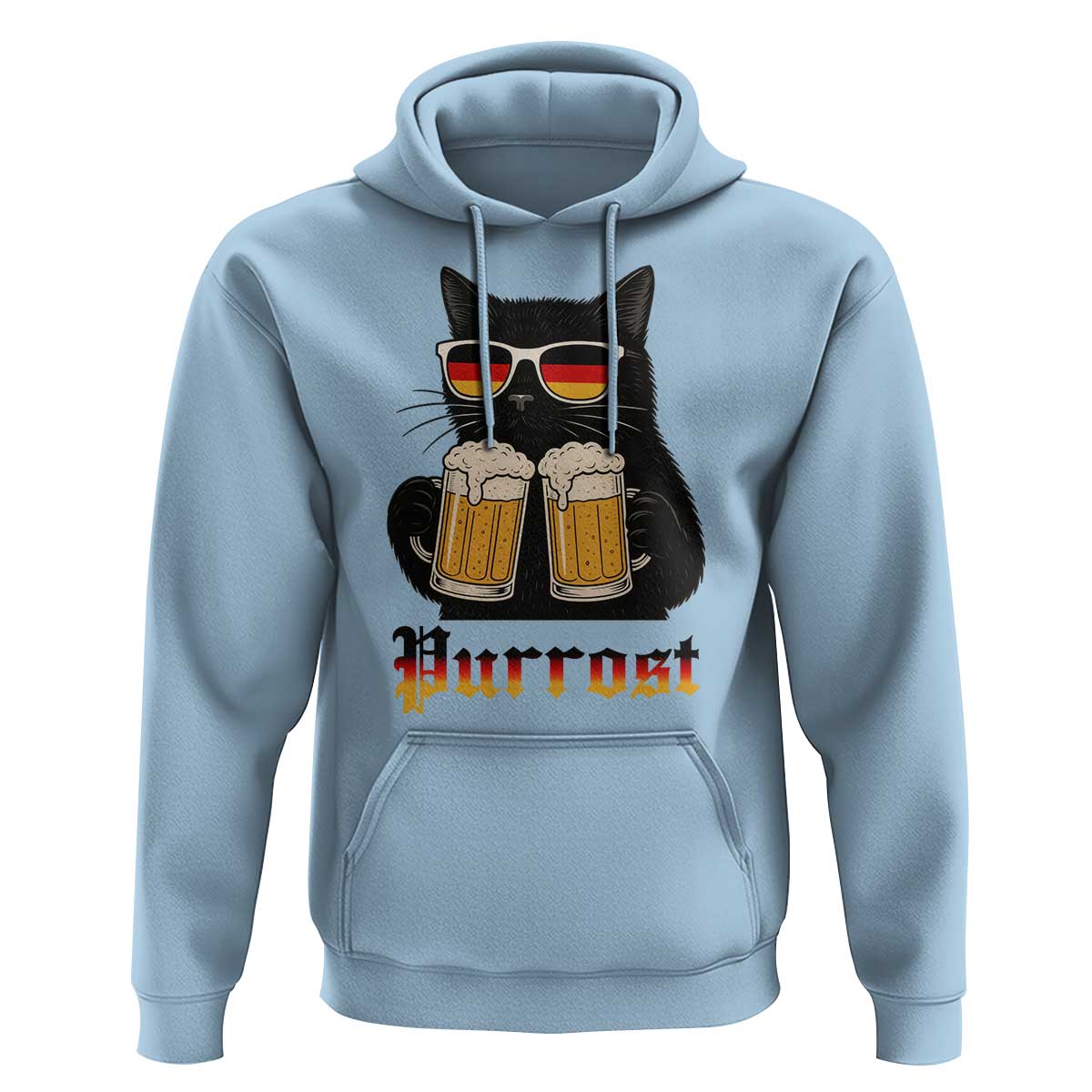 Oktoberfest Prost Cat Drinking Hoodie Funny Purrost German Beer Gift - Wonder Print Shop