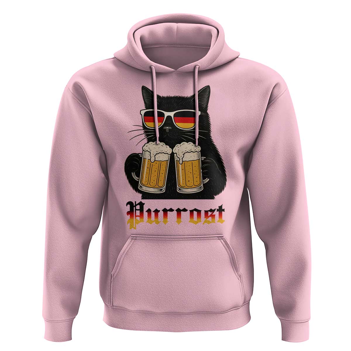 Oktoberfest Prost Cat Drinking Hoodie Funny Purrost German Beer Gift - Wonder Print Shop