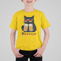 Oktoberfest Prost Cat Drinking T Shirt For Kid Funny Purrost German Beer Gift - Wonder Print Shop