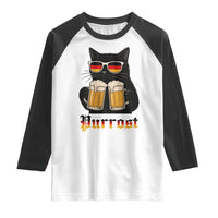 Oktoberfest Prost Cat Drinking Raglan Shirt Funny Purrost German Beer Gift - Wonder Print Shop