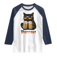 Oktoberfest Prost Cat Drinking Raglan Shirt Funny Purrost German Beer Gift - Wonder Print Shop