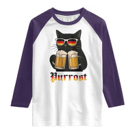 Oktoberfest Prost Cat Drinking Raglan Shirt Funny Purrost German Beer Gift - Wonder Print Shop