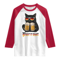 Oktoberfest Prost Cat Drinking Raglan Shirt Funny Purrost German Beer Gift - Wonder Print Shop