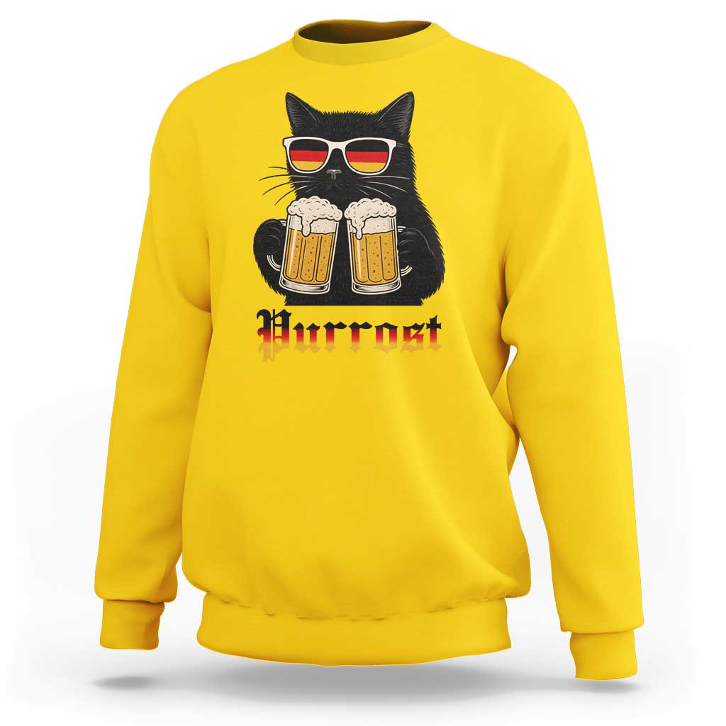 Oktoberfest Prost Cat Drinking Sweatshirt Funny Purrost German Beer Gift - Wonder Print Shop