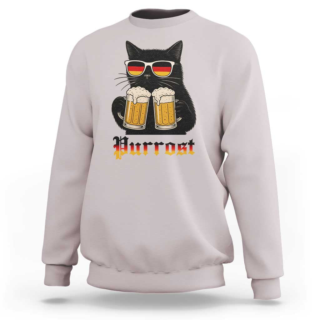 Oktoberfest Prost Cat Drinking Sweatshirt Funny Purrost German Beer Gift - Wonder Print Shop