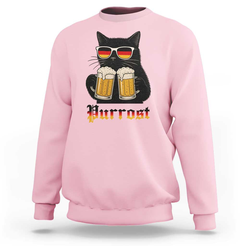 Oktoberfest Prost Cat Drinking Sweatshirt Funny Purrost German Beer Gift - Wonder Print Shop