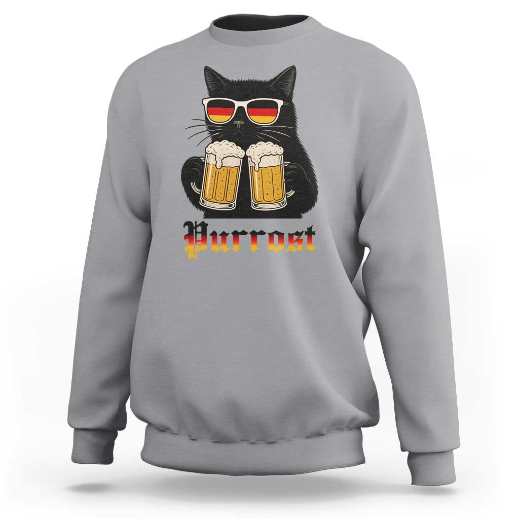 Oktoberfest Prost Cat Drinking Sweatshirt Funny Purrost German Beer Gift - Wonder Print Shop