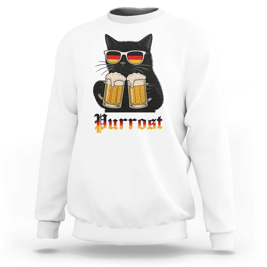 Oktoberfest Prost Cat Drinking Sweatshirt Funny Purrost German Beer Gift - Wonder Print Shop