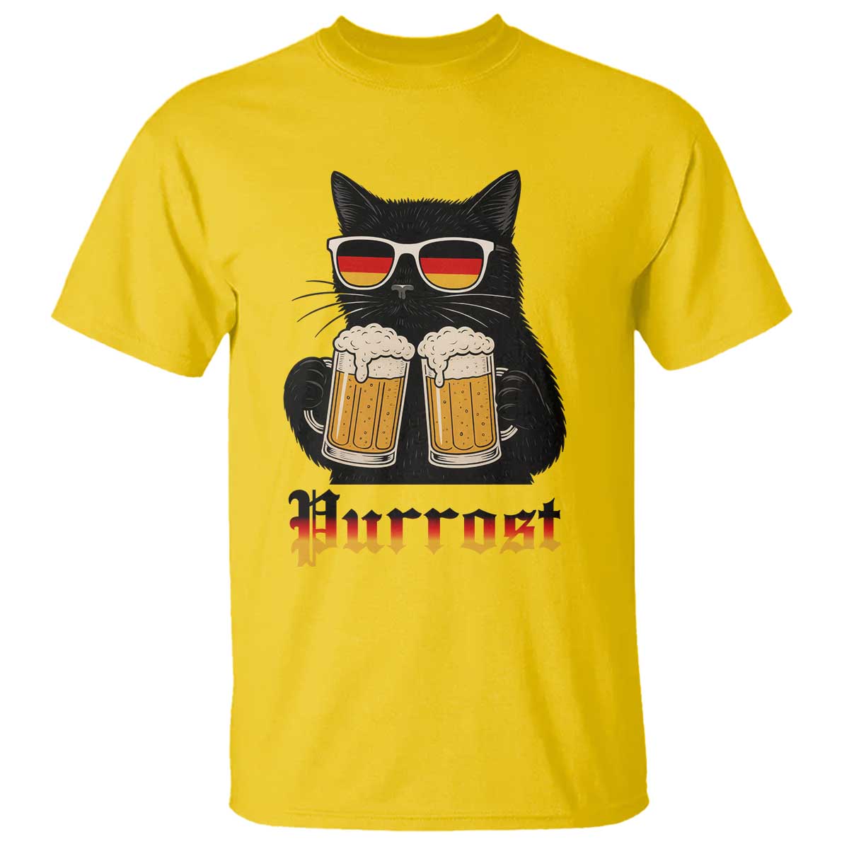 Oktoberfest Prost Cat Drinking T Shirt Funny Purrost German Beer Gift - Wonder Print Shop