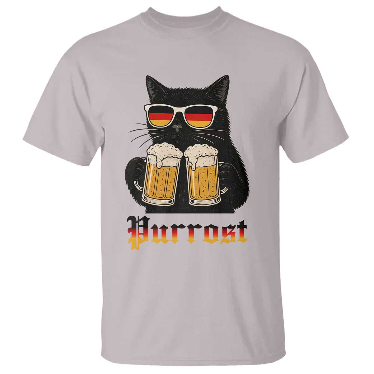 Oktoberfest Prost Cat Drinking T Shirt Funny Purrost German Beer Gift - Wonder Print Shop