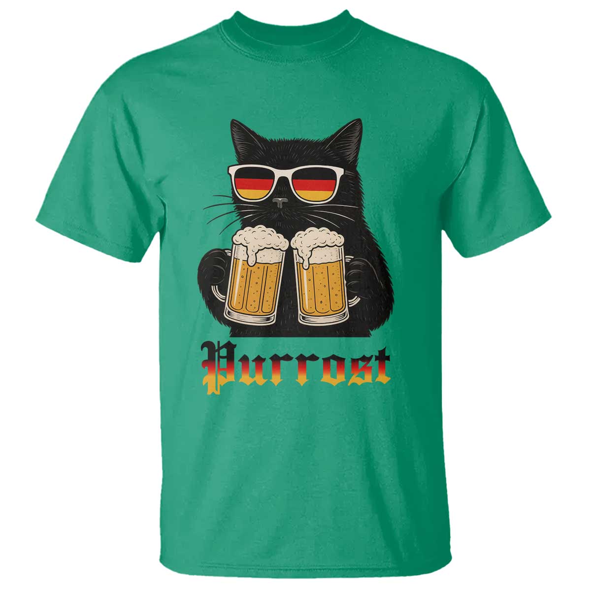 Oktoberfest Prost Cat Drinking T Shirt Funny Purrost German Beer Gift - Wonder Print Shop