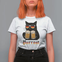 Oktoberfest Prost Cat Drinking T Shirt For Women Funny Purrost German Beer Gift - Wonder Print Shop